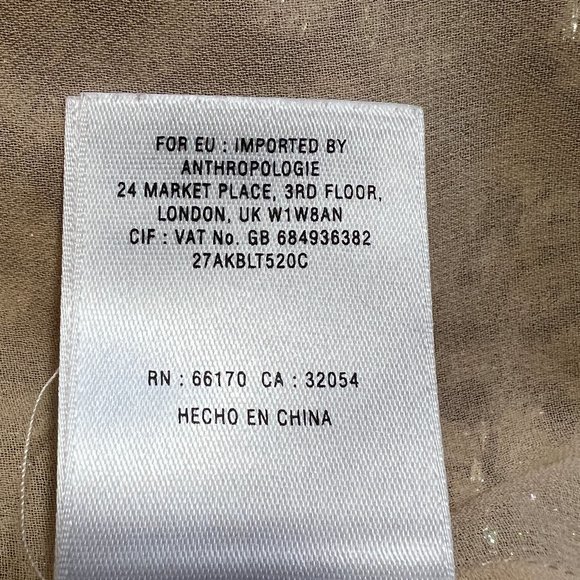 Like new HD in Paris Antthropologie Cream and Gold Lace Top Size 12 - Picture 7 of 8